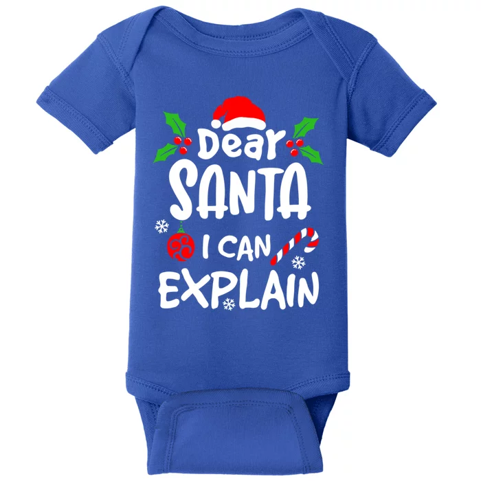 Dear Santa I Can Explain Christmas Lovers Funny Gift Baby Bodysuit