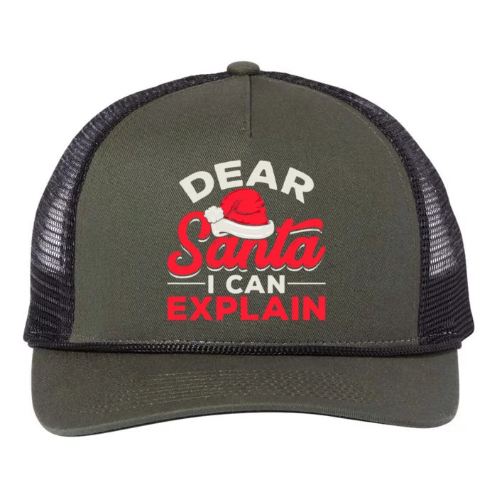 Dear Santa I Can Explain Christmas Dear Santa I Can Explain Gift Retro Rope Trucker Hat Cap