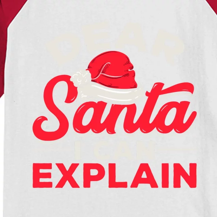 Dear Santa I Can Explain Christmas Dear Santa I Can Explain Gift Kids Colorblock Raglan Jersey