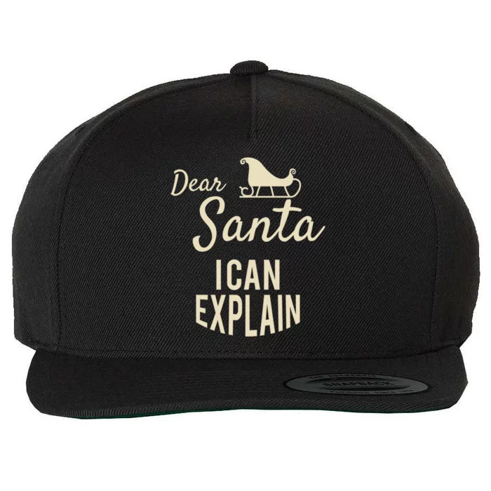 Dear Santa I Can Explain Funny 2019 Christmas Sled Meaningful Gift Wool Snapback Cap