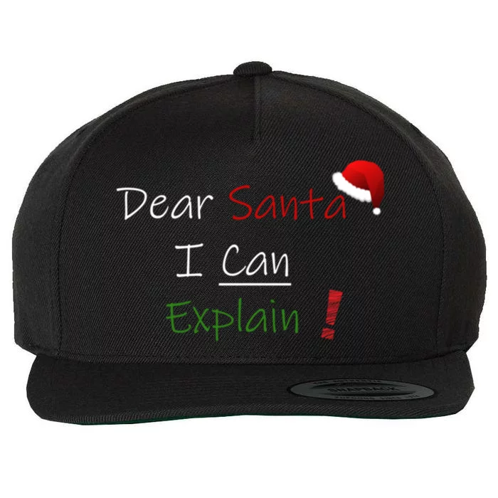 Dear Santa I Can Explain Cool Gift Wool Snapback Cap