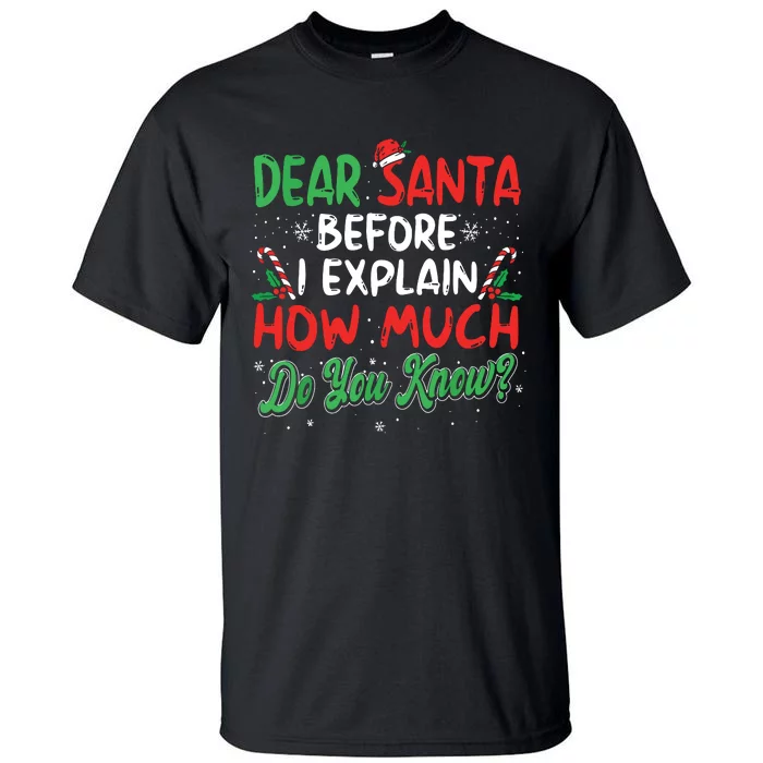 Dear Santa I Can Explain Funny Christmas Tall T-Shirt