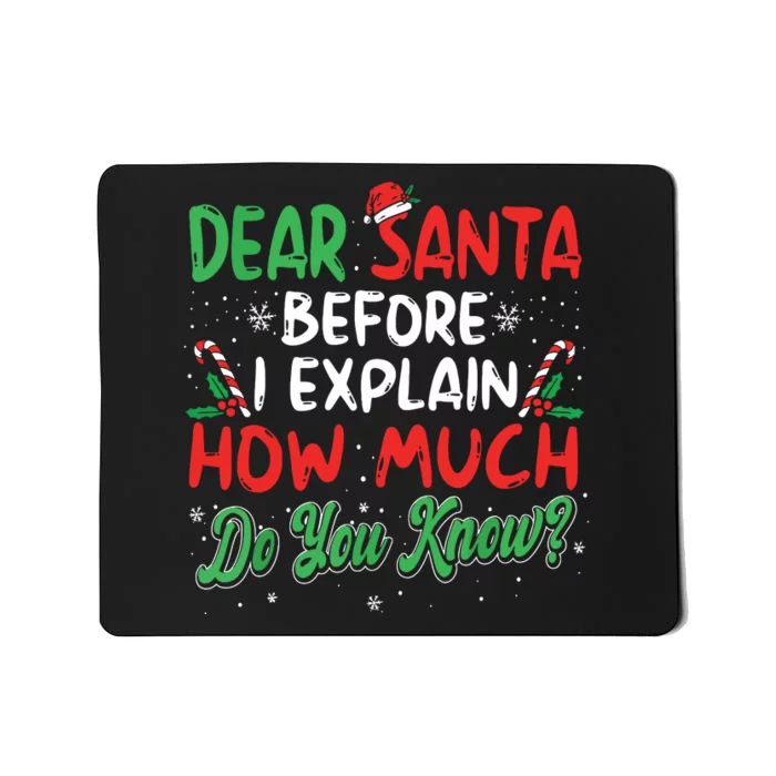 Dear Santa I Can Explain Funny Christmas Mousepad