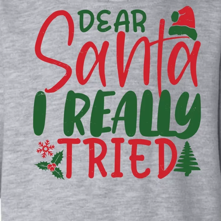 Dear Santa I Really Tried Funny Christmas Toddler Hoodie