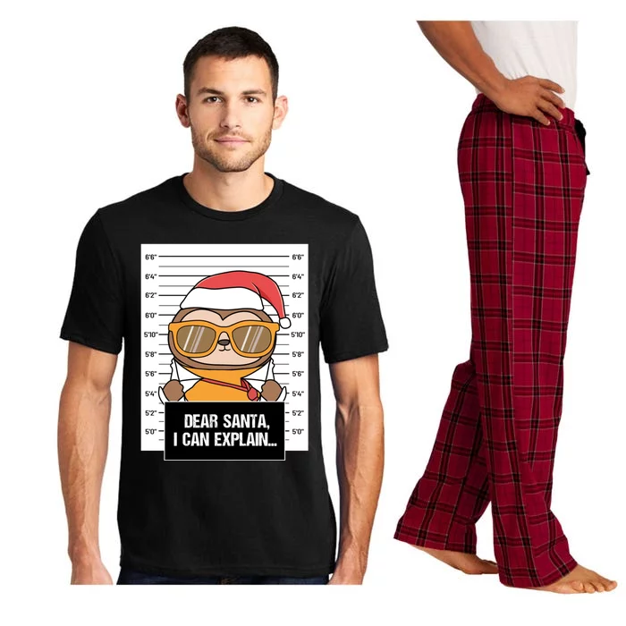 Dear Santa I Can Explain Sloth Criminal Christmas Funny Gift Pajama Set