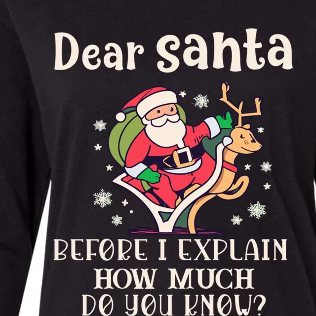 Dear Santa I Can Explain Gift Womens Cotton Relaxed Long Sleeve T-Shirt