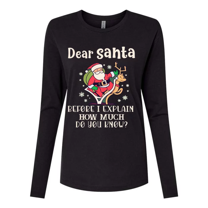 Dear Santa I Can Explain Gift Womens Cotton Relaxed Long Sleeve T-Shirt