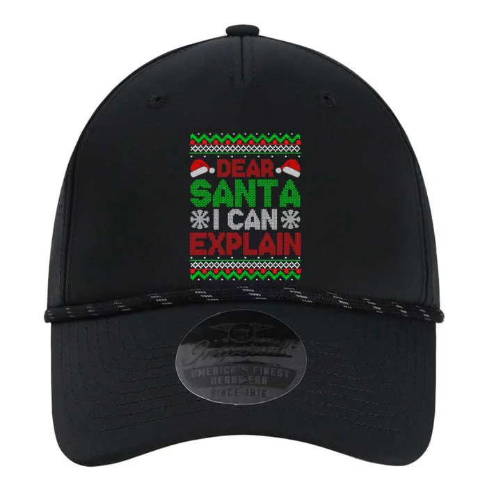 Dear Santa I Can Explain Funny Christmas Holiday Sweater Cute Gift Performance The Dyno Cap