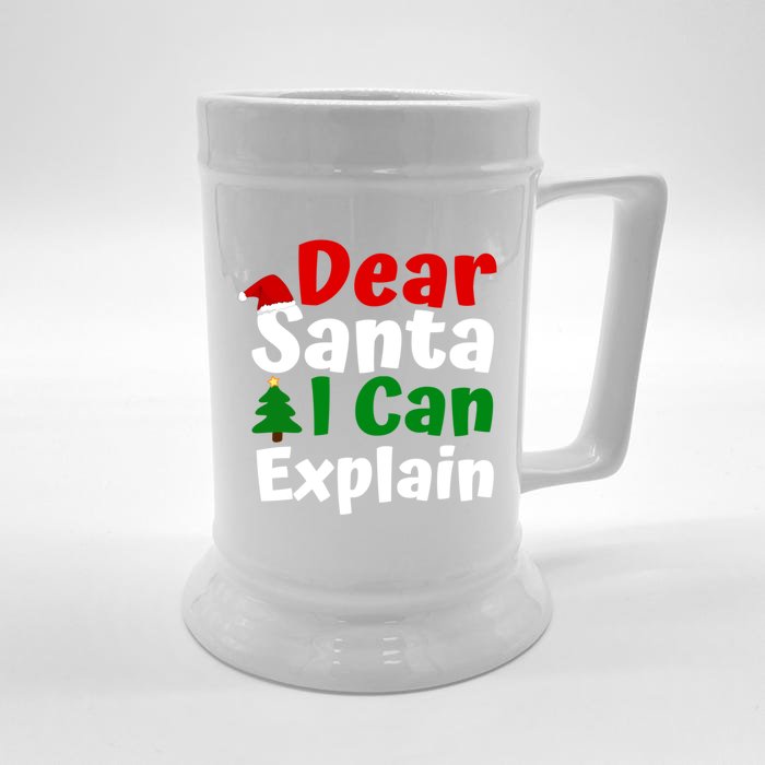 Dear Santa I Can Explain Great Gift Christmas Gift Front & Back Beer Stein