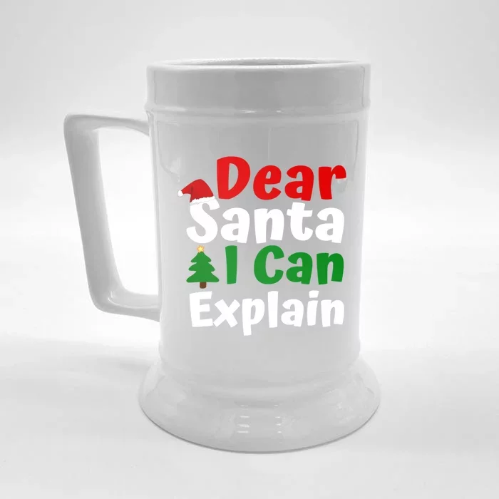 Dear Santa I Can Explain Great Gift Christmas Gift Front & Back Beer Stein