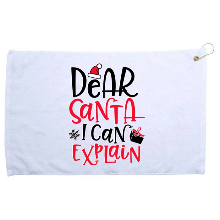 Dear Santa I Can Explain Christmas Sweater Jumper Cute Gift Grommeted Golf Towel