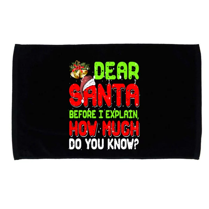 Dear Santa I Can Explain Funny Xmas Pajama For Christmas Gift Microfiber Hand Towel