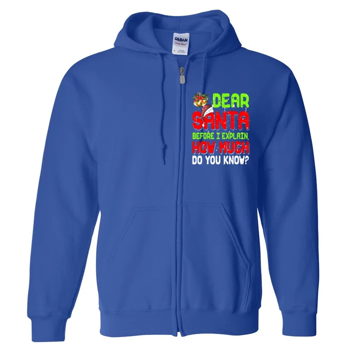 Dear Santa I Can Explain Funny Xmas Pajama For Christmas Gift Full Zip Hoodie