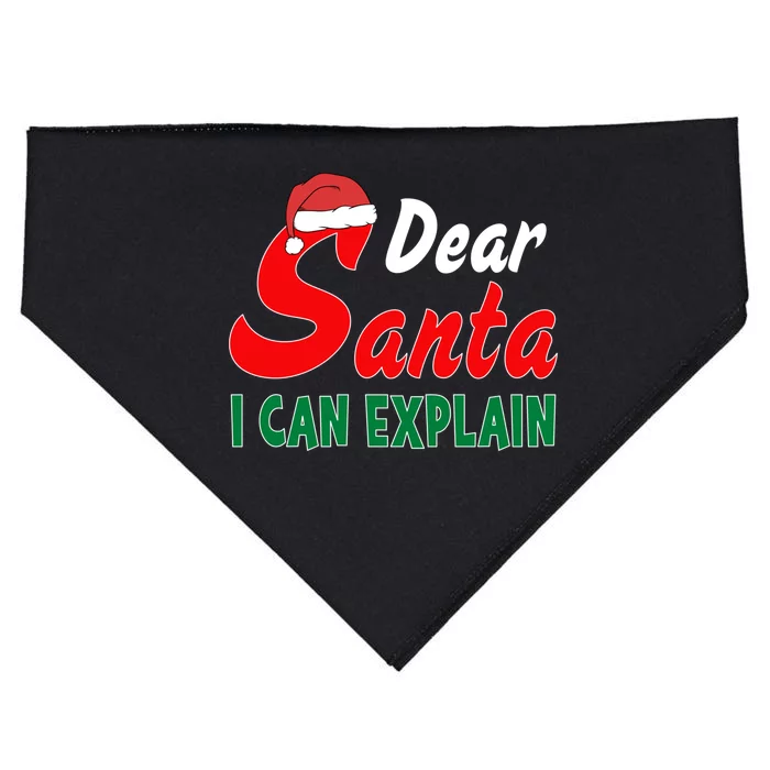 Dear Santa I Can Explain Funny Christmas Costume Gift USA-Made Doggie Bandana