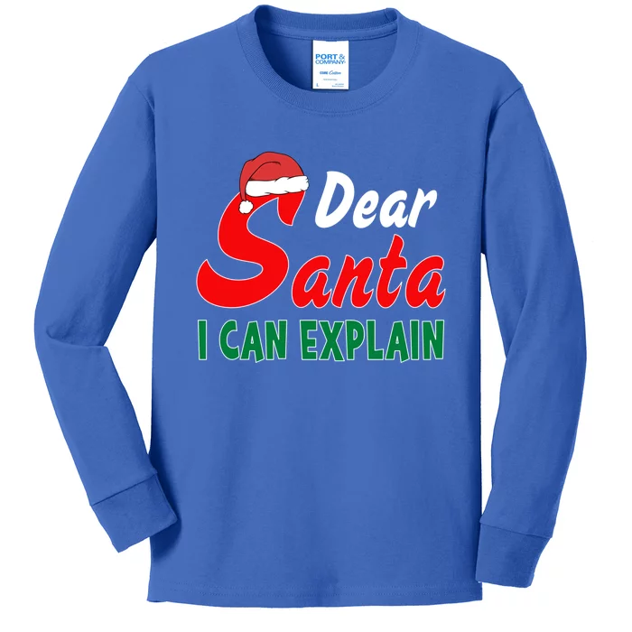 Dear Santa I Can Explain Funny Christmas Costume Gift Kids Long Sleeve Shirt