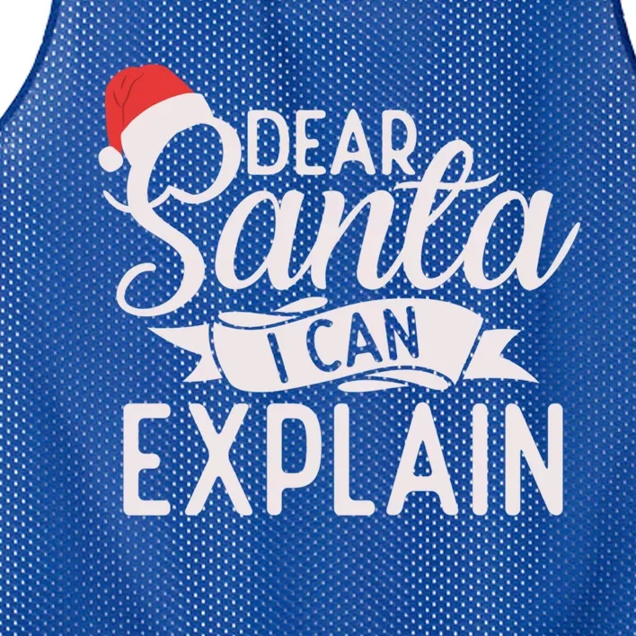 Dear Santa I Can Explain Xmas Christmas Gift Mesh Reversible Basketball Jersey Tank