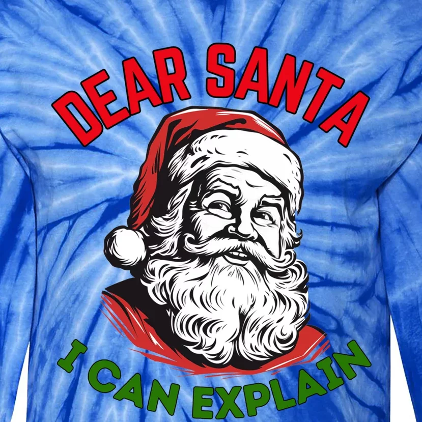 Dear Santa I Can Explain Funny Christmas Print For All Gift Tie-Dye Long Sleeve Shirt