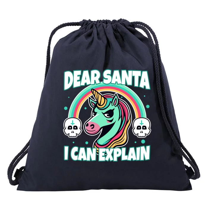 Dear Santa I Can Explain Gift Drawstring Bag