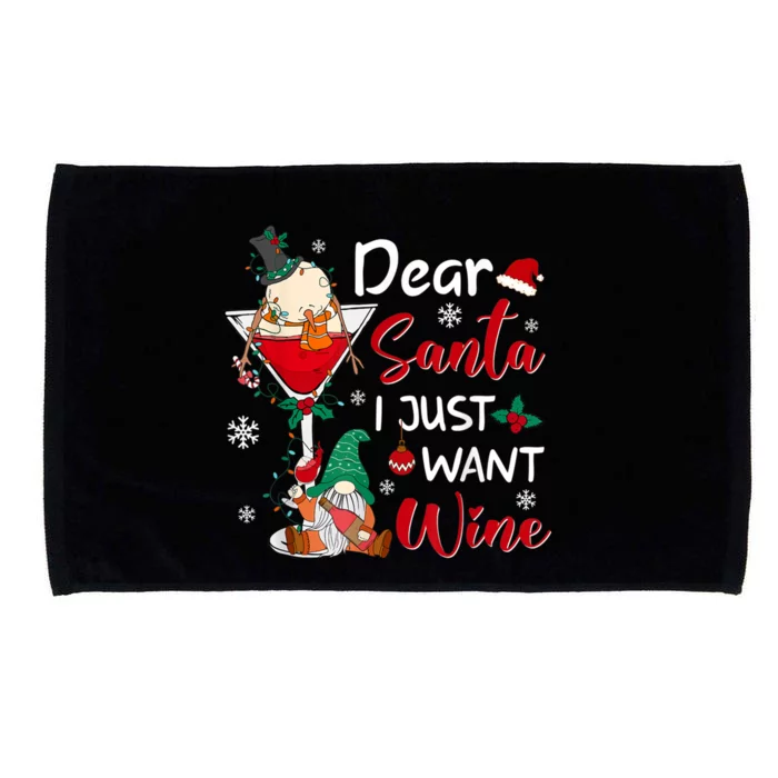 Dear Santa I Just Want Wine Christmas Decorations Meaningful Gift Microfiber Hand Towel