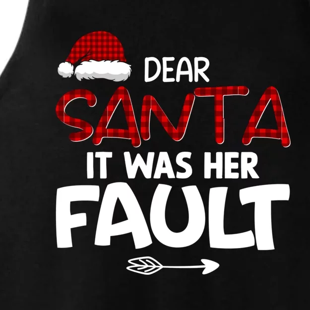 Dear Santa It Was Her Fault Couples Christmas Matching Meaningful Gift Ladies Tri-Blend Wicking Tank