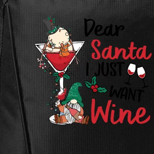 Dear Santa I Just Want Wine Funny Christmas Cool Gift City Backpack