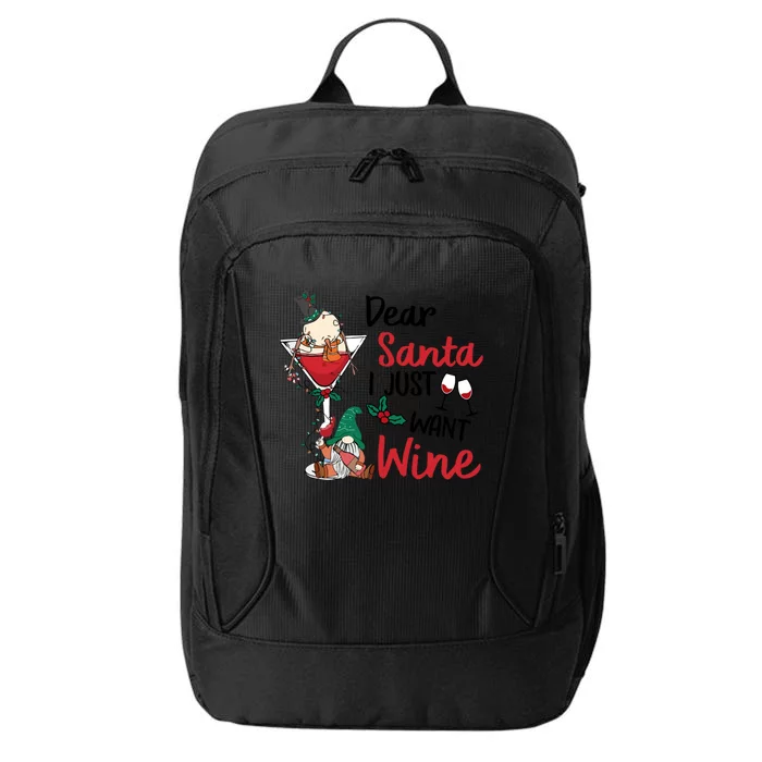 Dear Santa I Just Want Wine Funny Christmas Cool Gift City Backpack