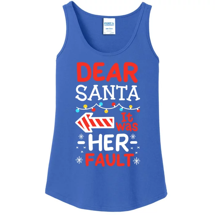 Dear Santa It Was Her Fault Family Christmas Pajamas Gift Ladies Essential Tank