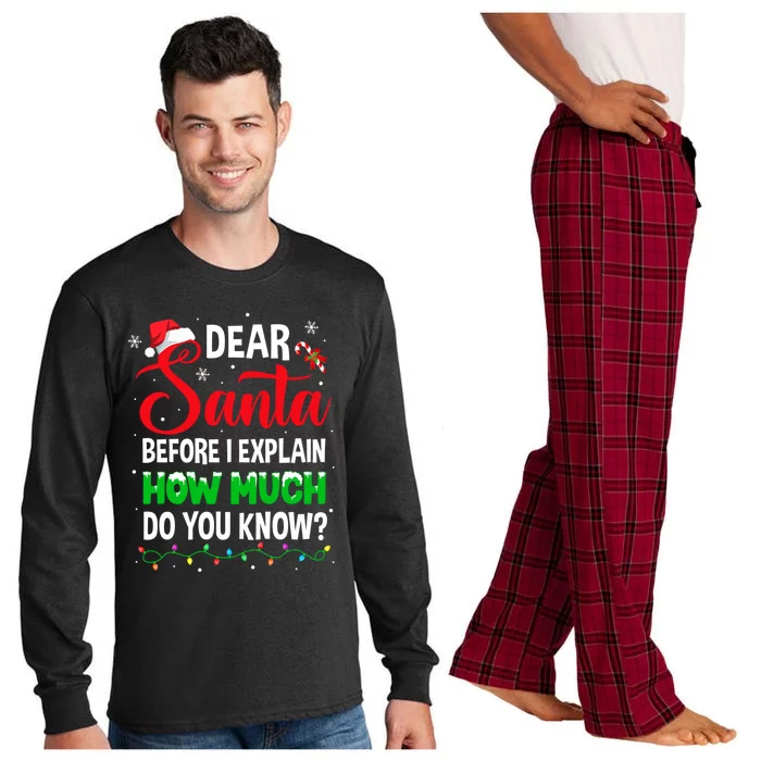 Dear Santa I Can Explain Funny Christmas Adults Gift Long Sleeve Pajama Set