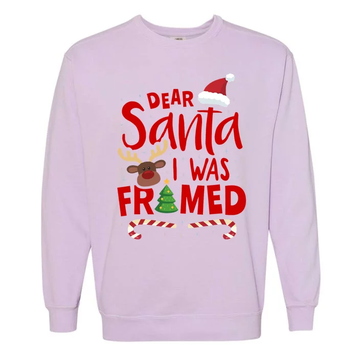 Dear Santa I Was Framed Garment-Dyed Sweatshirt