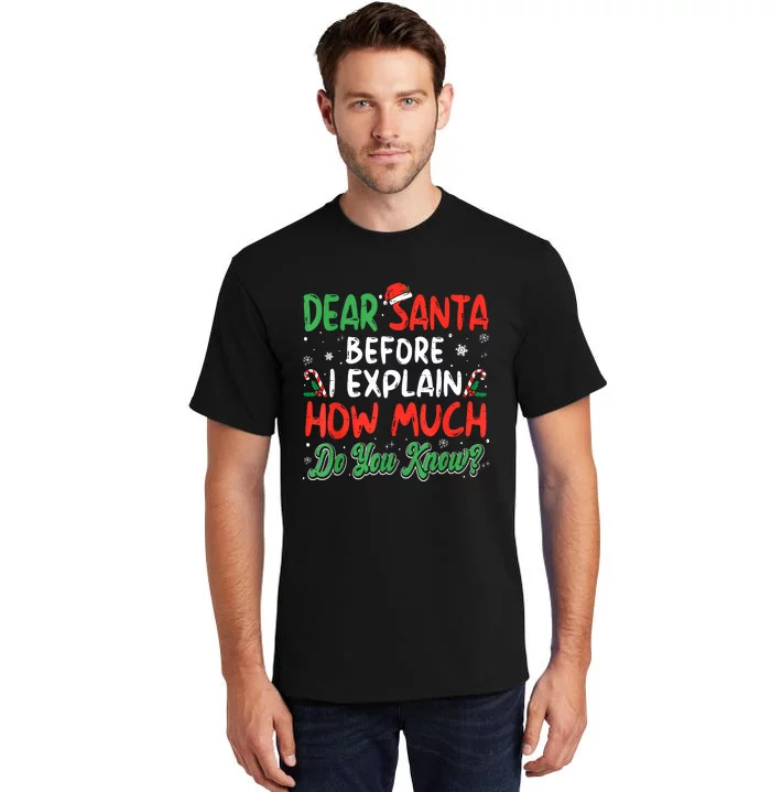 Dear Santa I Can Explain Funny Christmas Tall T-Shirt