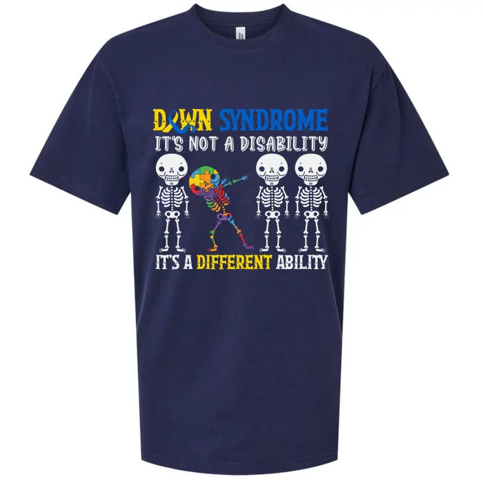 Down Syndrome ItS Not A Disability Autism Awareness Dabbing Cool Gift Sueded Cloud Jersey T-Shirt