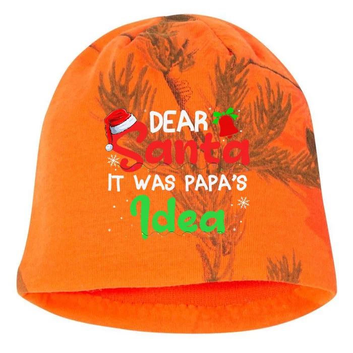 Dear Santa It Was Papas Idea Funny Funny Kati - Camo Knit Beanie