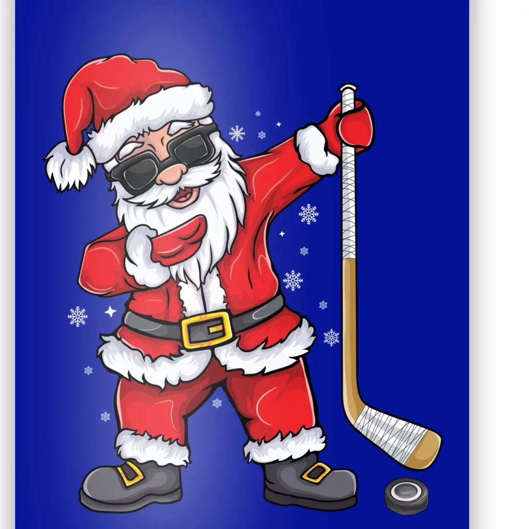 Dabbing Santa Ice Hockey Funny Christmas Gift Poster