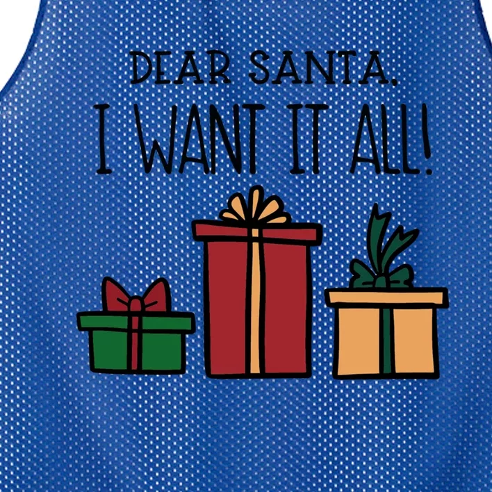 Dear Santa I Want It All! Great Gift Mesh Reversible Basketball Jersey Tank