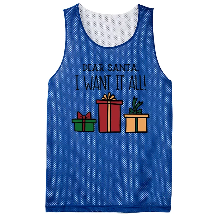 Dear Santa I Want It All! Great Gift Mesh Reversible Basketball Jersey Tank