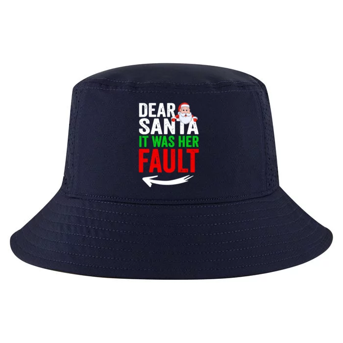 Dear Santa It Was Her Fault Funny Matching Couples Christmas Gift Cool Comfort Performance Bucket Hat