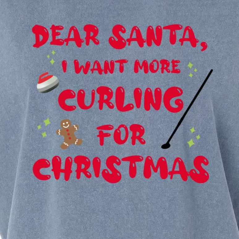 Dear Santa I Want More Curling For Christmas Funny Cool Gift Garment-Dyed Women's Muscle Tee