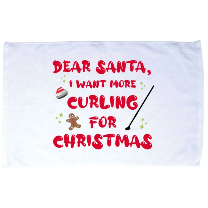 Dear Santa I Want More Curling For Christmas Funny Cool Gift Microfiber Hand Towel