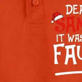 Dear Santa It Was Her Fault Funny Couples Matching Christmas Gift Dry Zone Grid Performance Polo