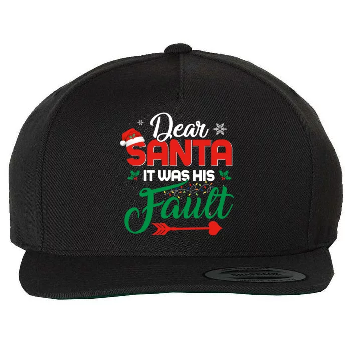 Dear Santa It Was Her Fault Funny Matching Couples Christmas Meaningful Gift Wool Snapback Cap