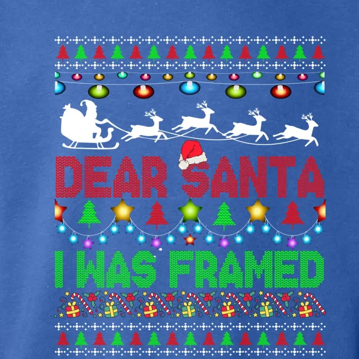 Dear Santa I Was Framed Christmas Sweater Xmas Lights Santa Great Gift Toddler Hoodie