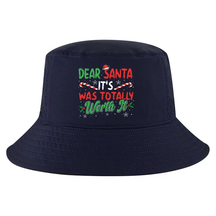 Dear Santa It Was Totally Worth It Funny Christmas Letter Gift Cool Comfort Performance Bucket Hat