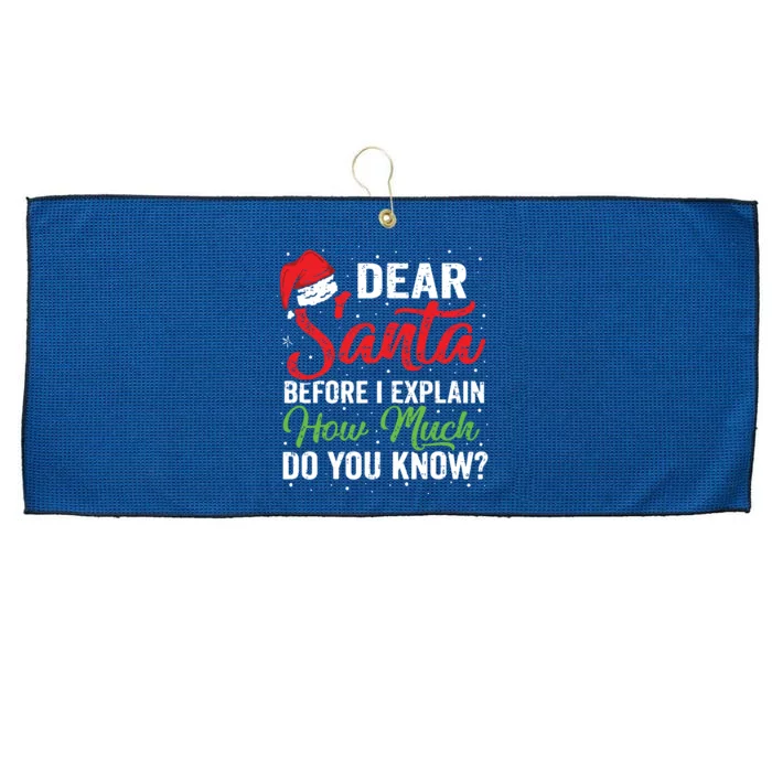 Dear Santa I Can Explain Funny Christmas Adults Large Microfiber Waffle Golf Towel