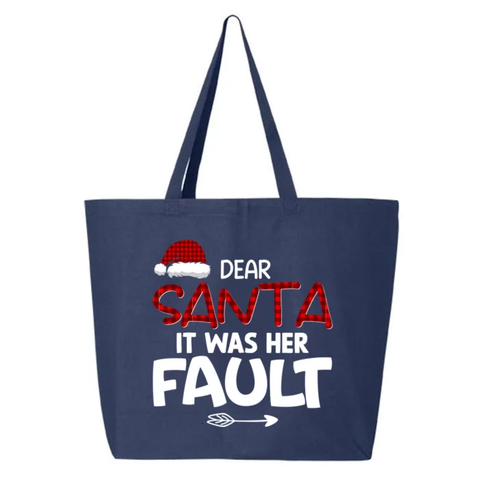 Dear Santa It Was Her Fault Friend Xmas Couples Matching Meaningful Gift 25L Jumbo Tote