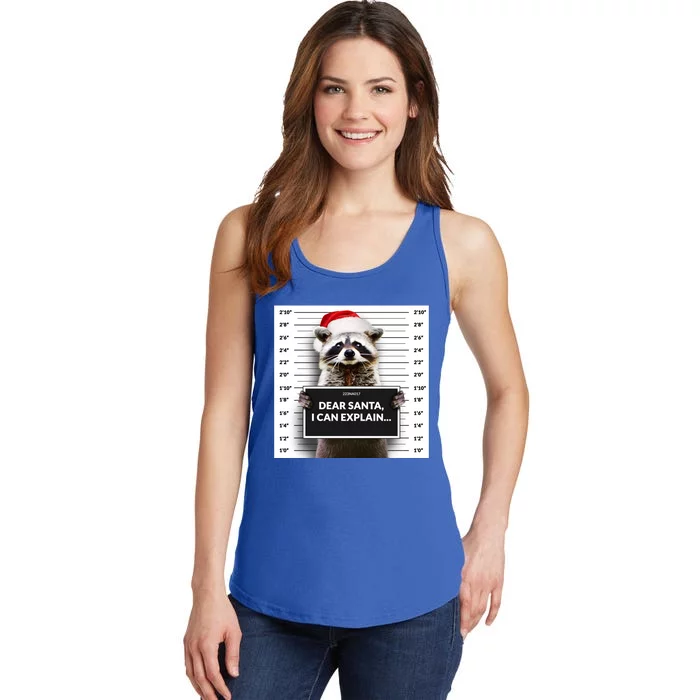 Dear Santa I Can Explain Funny Christmas Raccoon Meaningful Gift Ladies Essential Tank