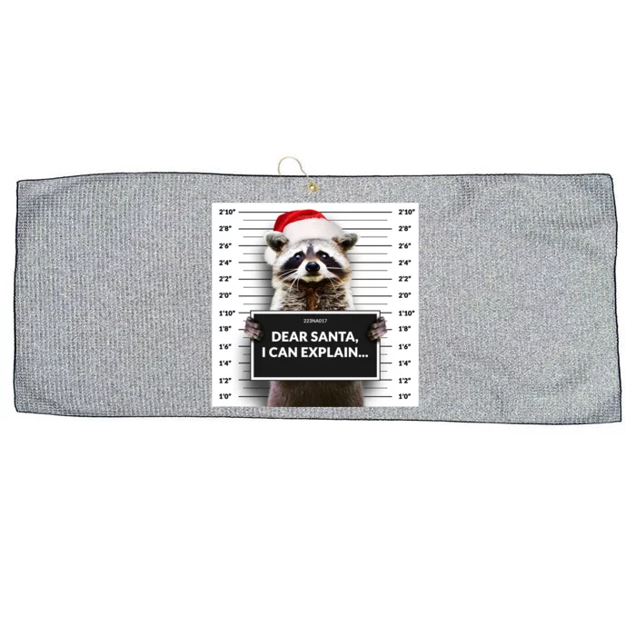 Dear Santa I Can Explain Funny Christmas Raccoon Meaningful Gift Large Microfiber Waffle Golf Towel