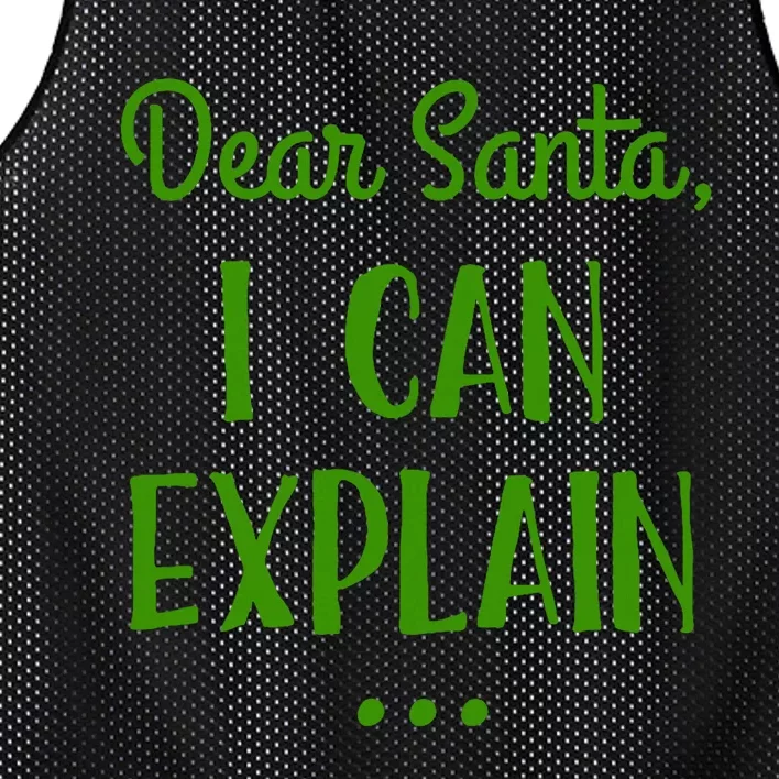 Dear Santa I Can Explain Christmas Mesh Reversible Basketball Jersey Tank