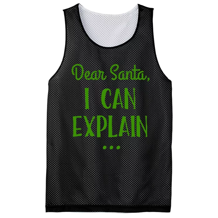 Dear Santa I Can Explain Christmas Mesh Reversible Basketball Jersey Tank