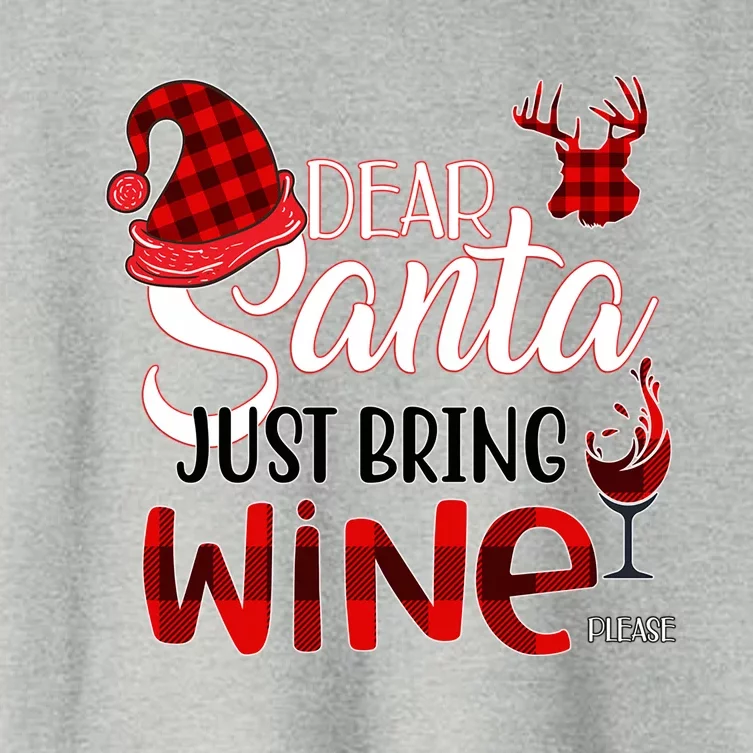 Dear Santa Just Bring Wine Please Funny Christmas Meaningful Gift Women's Crop Top Tee