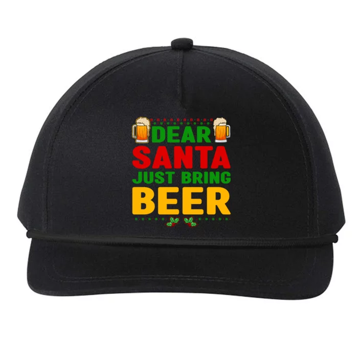 Dear Santa Just Bring Beer Gift Snapback Five-Panel Rope Hat